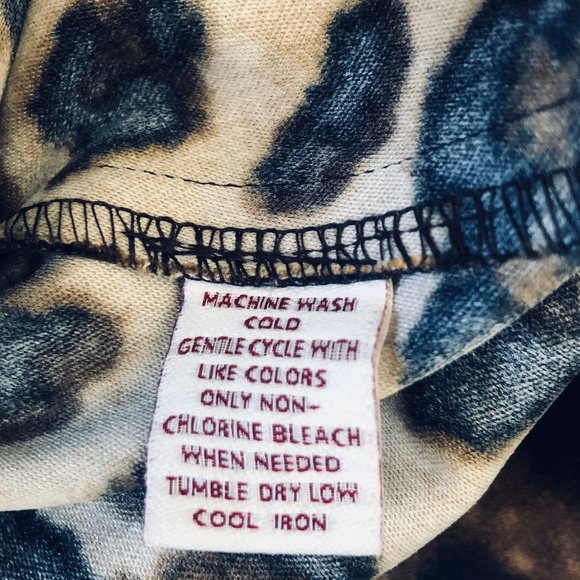 M Collection Leopard Print 3/4 Sleeve Blouse - Picture 15 of 16